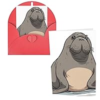 Greeting Cards Walrus Thank You Cards with Envelopes Happy Birthday Card 4x6 Inch Minimalistic Design Thank You Notes for All Occasions Birthday Thank You Wedding