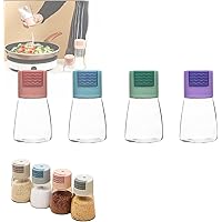 Salt and Pepper Shakers Precise Quantitative Push Type,0.02oz Metering Salt Shaker Glass Metered Salt Dispenser (4pcs)