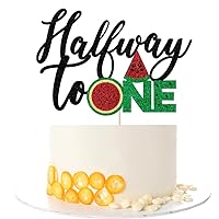 Half Way to One Cake Topper-1/2 Way to One Cake Topper、1/2 Birthday Cake Topper、A baby shower、baby welcome、baby party、 Baby Boys Girls 6 Months Birthday Party Selected decorative