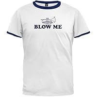 Old Glory Blow Me Ringer T-Shirt - Large White