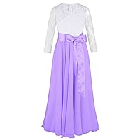 CHICTRY Girls Long Maxi Floral Lace Party Dress Elegant V Neck Pageant Bridesmaid Wedding Maxi Gown