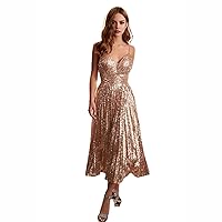 Summer V-Neck Sling Wedding Dress Evening Cocktail Long Dress Off Shoulder Slim Fit Sequin Party Princess Maxi Dress