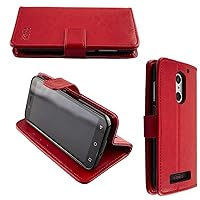 Mobile Phone Case Compatible with PEAQ PSP 400 Book-Style Wallet Case in Red