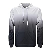 Men's Fashion Hoodies & Sweatshirts Big Tall Pullover Hoodie Casual Gradient Print Long Sleeve Hooded Sweatshirts