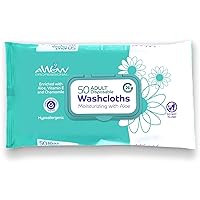AWOW Wipes for Adults - 50 Large No Rinse Body Wipes for Adults Bathing, Camping Wipes, Adult Wipes for Incontinence, Post Workout Wipes for Women Men, Unscented (1)