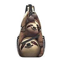 Sloth Stack Crossbody Sling Backpack Sling Bag for Women Hiking Daypack Chest Bag Shoulder Bag