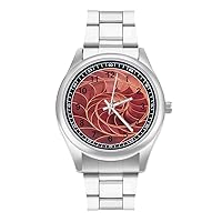 Fibonacci Curve Golden Section Spiral Sea Shell Texture Men's Quartz Watch Stainless Steel Wrist Watch Classic Casual Watch for Women