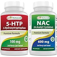 Best Naturals 5-HTP (5-hydroxytryptophan) 100 mg & NAC - N Acetyl Cysteine 600 mg