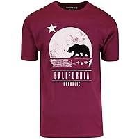 ShirtBANC California Republic Moon State Bear Mens Shirt Stay Cali Tee, S-3XL
