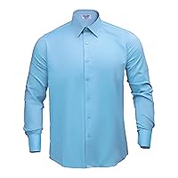 Perry Jacobs Exclusive Luxury Men's Slim Fit Long Sleeve Dress Shirt Color: Light Blue. Size: 15'' Neck, 32''-33'' Sleeve.