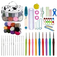 4 Strands of Milk Cotton Crochet Material Kit Hand DIY Knitting Complete Set of Tools