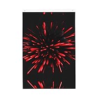 Explosion Burst Red And Black Garden Flag 2x3 Ft Double Sided Printing Outdoor Indoor Party Decor