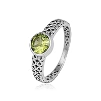 Sparkling Lime Delight Peridot 925 Sterling Silver Ring Gemstone Jewelry