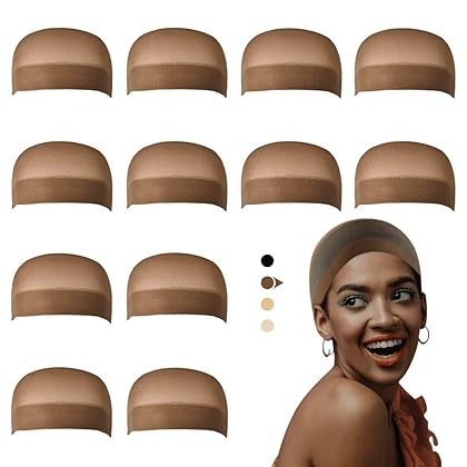 Dreamlover Wig Cap for Lace Front Wig, Stocking Cap, Bald Cap for Wig, 12 Pieces
