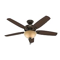 Hunter Fan Company 53091 Builder Deluxe Indoor Ceiling Fan with LED Light and Pull Chain Control, 52