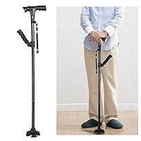 Multifunction Telescopic Collapsible Folding Cane LED Trusty Walking Cane with Alarm for Elder Outdoor Walking Cane
