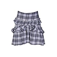 Tiered Plaid A-Line Skirt