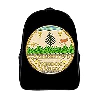 Vermont State Seal 16 Inch Backpack Business Laptop Backpack Double Shoulder Backpack Carry on Backpack for Hiking Travel Work