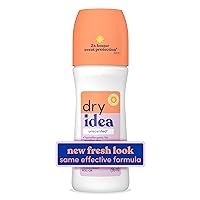 Dry Idea Roll-On Deodorant & Antiperspirant | 2X Longer Sweat Protection | 72-Hour Odor Protection | Unscented & Hypoallergenic for Sensitive Skin, 3.25 oz.