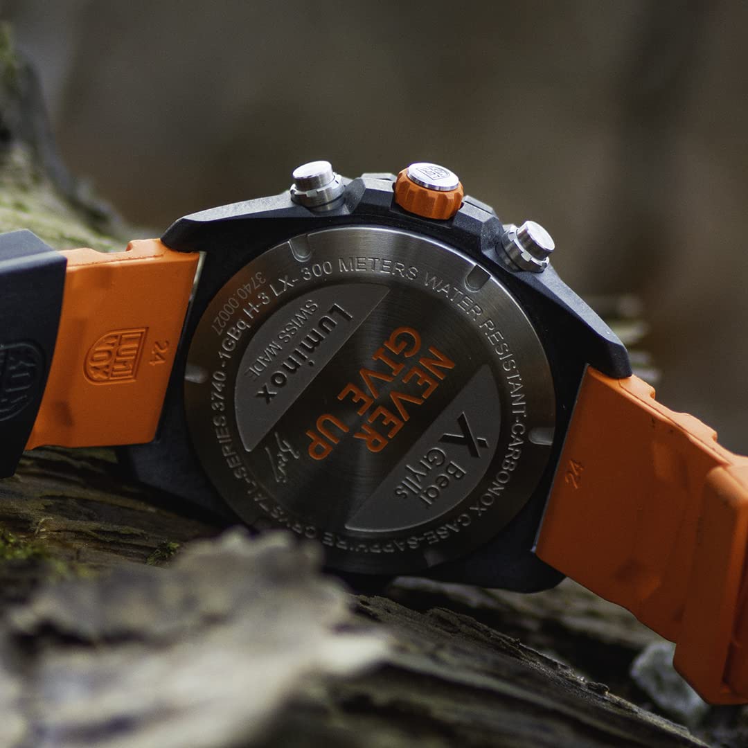 Luminox Bear Grylls Survival XB.3749 Mens Watch 45mm - Military Watch in Orange/Black Date Function Chronograph Compass 300m Water Resistant Sapphire Glass