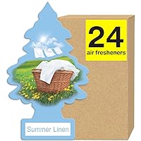 LITTLE TREES Air Fresheners Car Air Freshener. Hanging Tree Provides Long Lasting Scent for Auto or Home. Summer Linen, 24 Air Fresheners