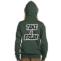 Take a Break Kids' Full-Zip Hoodie - Chill Quotes Hooded Sweatshirt - Graphic Kids' Hoodie