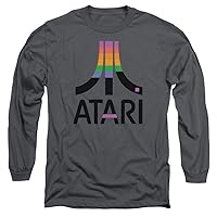 Atari Long Sleeve T-Shirt Retro Colors Logo Charcoal Tee