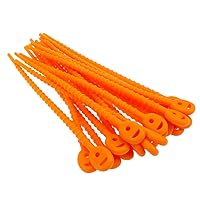 Cable Zip Ties Multi Purpose Silicone Zip Ties Double Lock Twist Ties Orange - 20pcs