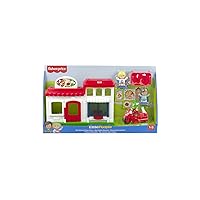Fisher-Price Little People Toddler Playset We Deliver Pizza Place Toy Restaurant with Figures & Accessories for Ages 1+ Years