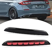 Smoked Housing Full LED Rear Reflector Fog Lamps for Honda Civic Hatchback 11th 2022-2024 Function as Sequential Turn Signal Lights, Daytime Running Light, Brake Light Kit (Smoked Style)