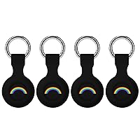 Rainbow Gay Pride Airtag Holder Case Silicone Airtag Case with Keychain GPS Item Finders Accessories Airtag Tracker Cover 4PCS