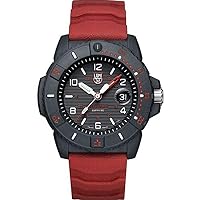 Luminox Mens Navy Seal Red Rubber Strap Black Dial Military Dive Watch