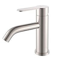 Bathroom Sink Faucet: Single Handle Bathroom Faucets for Sink 1 Hole, Stainless Steel Bath Faucet, Modern Vanity Laundry Utility Faucet, Brushed Nickel Bathroom Faucets llaves para lavamanos de baño