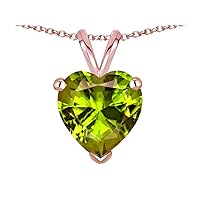 Solid 10k Gold 8mm Heart Pendant Necklace