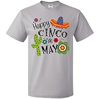 inktastic Happy Cinco De Mayo- Sombrero, Cactus, Flowers T-Shirt