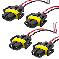 4PCS H11 H9 H8 880 881 Female Adapter Wiring Harness Sockets Wire, 9005 9006 Pigtail Sockets Harness Replacement Part for Headlights or Fog Lights