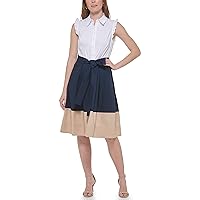 Tommy Hilfiger Women's Sleeveless Knee-Length Fit and Flare Cotton