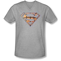 Superman - Mens Basketball Shield V-Neck T-Shirt