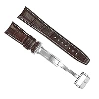 Ewatchparts 22MM CURVED LEATHER WATCH BAND STRAP CLASP COMPATIBLE WITH IWC PILOT PORTUGUESE BROWN WS