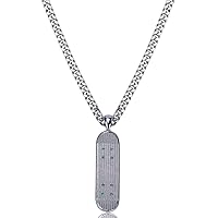 Moca Jewelry Iced Out Skateboard Pendant Necklace 18K Gold Plated Bling CZ Simulated Diamond Hip Hop Rapper Chain Necklace for Men Women