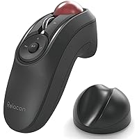 ELECOM Relacon Handheld Trackball Pointer, Ergonomic Thumb Mouse for Right or Left Hand, Bluetooth, 10 Buttons for TV, Presentation, Game, PC & MAC