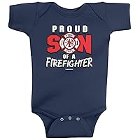Threadrock Baby Boys' Proud Son of a Firefighter Infant Bodysuit