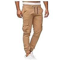 Cargo Jogger Pants for Men Slim Fit Sweatpants Drawstring Pants Low Rise Elastic Waist Tactical Pants Work Pants