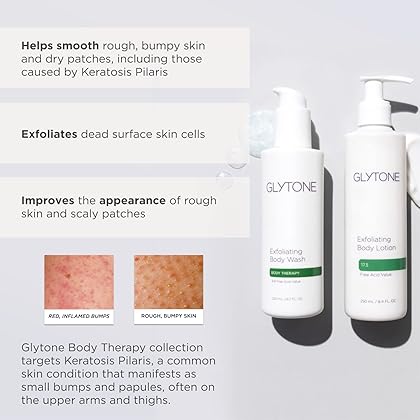 Glytone Exfoliating Body Wash - 8.8 Free Acid Value Glycolic Acid - Keratosis Pilaris - Smooth Rough & Bumpy Skin - Oil & Fragrance-Free