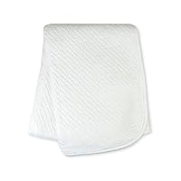 HonestBaby Organic Cotton Matelasse Reversible Receiving Blanket, White, One Size