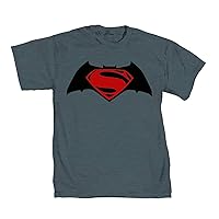 DC Comics Batman vs. Superman Symbol Mens Grey T-Shirt | S