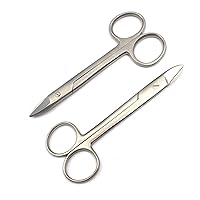 OdontoMed2011® DENTAL CROWN SCISSORS 4.5 INCH STRAIGHT & CURVED CUTTING END ORTHODONTICS 2 PCS ODM