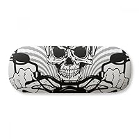 Motorcycle Indian Skeleton Flamen Totem Glasses Case Eyeglasses Hard Shell Storage Spectacle Box