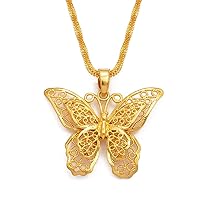 Big Butterfly Pendant Necklaces - Pretty Hollow Hip Hop Wedding Birthday Pendant Necklace for Women/Men Charm Jewel