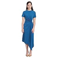 Maggy London Women's Short Sleeve Draped Front Matte Jersey Dress Career Office Workwear Event Occasion Guest of